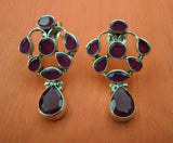 Pink Stone Silver Earrings-Earrings-House of Taamara-House of Taamara
