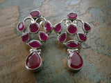 Pink Stone Silver Earrings-Earrings-House of Taamara-House of Taamara