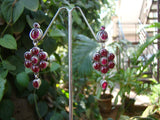 Pink Stone Silver Earrings-Earrings-House of Taamara-House of Taamara