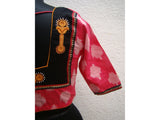 Pink/Black/Yellow Cotton Blouse Size-36-Blouse-House of Taamara-House of Taamara