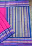 Pink/Blue Kanjeevaram Silk Saree-Silk Saree-House of Taamara-House of Taamara