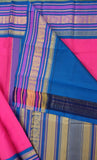 Pink/Blue Kanjeevaram Silk Saree-Silk Saree-House of Taamara-House of Taamara