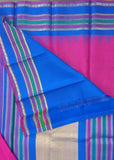 Pink/Blue Kanjeevaram Silk Saree-Silk Saree-House of Taamara-House of Taamara
