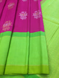 Pink/Green Kanjeevaram Silk Saree-Silk Saree-House of Taamara-House of Taamara