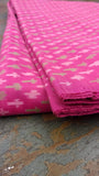 Pink/Green/White Ikat Silk Cotton Fabric-Yardage-House of Taamara-House of Taamara