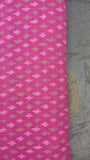 Pink/Green/White Ikat Silk Cotton Fabric-Yardage-House of Taamara-House of Taamara