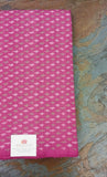 Pink/Green/White Ikat Silk Cotton Fabric-Yardage-House of Taamara-House of Taamara