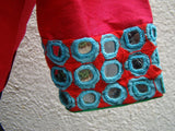 Pinkish Red/Blue Raw Silk Blouse-Blouse-House of Taamara-House of Taamara