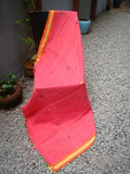Pink/Orange/Yellow Linen Saree-Saree-House of Taamara-House of Taamara