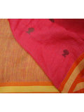 Pink/Orange/Yellow Linen Saree-Saree-House of Taamara-House of Taamara