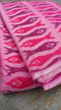 Pink/Purple Ikat Silk Cotton Fabric-Yardage-House of Taamara-House of Taamara