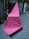 Pink/White/Black Ikat Cotton Saree-Saree-House of Taamara-House of Taamara