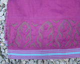 Purple Chanderi Silk Cotton Applique Work Saree-Silk Cotton Saree-House of Taamara-House of Taamara