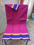 Purple Checks Kanchi Cotton Saree-Saree-House of Taamara-House of Taamara