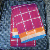 Purple Double Shade Checks Mangalgiri Silk Cotton Saree-Saree-House of Taamara-House of Taamara
