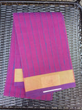 Purple Stripes Kanchi Cotton Saree-Saree-House of Taamara-House of Taamara