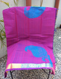 Purple Stripes Kanchi Cotton Saree-Saree-House of Taamara-House of Taamara
