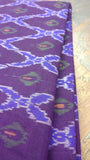 Purple/Blue/White Ikat Silk Cotton Fabric-Yardage-House of Taamara-House of Taamara