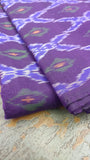 Purple/Blue/White Ikat Silk Cotton Fabric-Yardage-House of Taamara-House of Taamara
