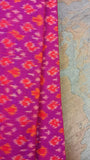 Purple/Orange Ikat Silk Cotton Fabric-Yardage-House of Taamara-House of Taamara