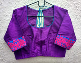 Purple/Pink Raw Silk Blouse-Blouse-House of Taamara-House of Taamara
