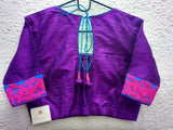 Purple/Pink Raw Silk Blouse-Blouse-House of Taamara-House of Taamara