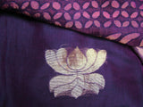 Purple/Wine Chanderi Silk Cotton Applique Work Saree-Silk Cotton Saree-House of Taamara-House of Taamara