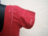 Red Cotton Blouse Size-38-Blouse-House of Taamara-House of Taamara