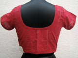 Red Cotton Blouse Size-38-Blouse-House of Taamara-House of Taamara