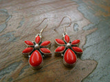 Red Stone Silver Earrings-Earrings-House of Taamara-House of Taamara