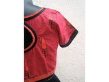 Red/Black Cotton Blouse Size-38-Blouse-House of Taamara-House of Taamara