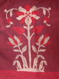 Red/Black Khadi Cotton Saree-Saree-House of Taamara-House of Taamara