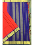 Red/Blue Kanjeevaram Silk Saree-Silk Saree-House of Taamara-House of Taamara