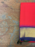 Red/Blue Kanjeevaram Silk Saree-Silk Saree-House of Taamara-House of Taamara