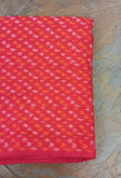 Red/Orange/White Ikat Silk Cotton Fabric-Yardage-House of Taamara-House of Taamara