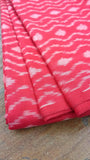 Red/White Ikat Silk Cotton Fabric-Yardage-House of Taamara-House of Taamara