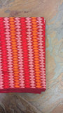 Red/White/Orange Ikat Silk Cotton Fabric-Yardage-House of Taamara-House of Taamara