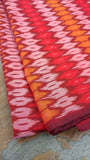 Red/White/Orange Ikat Silk Cotton Fabric-Yardage-House of Taamara-House of Taamara