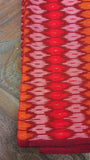 Red/White/Orange Ikat Silk Cotton Fabric-Yardage-House of Taamara-House of Taamara