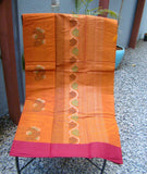 Rust(Honey) Kanchi Cotton Saree-Saree-House of Taamara-House of Taamara