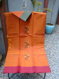 Rust(Honey) Kanchi Cotton Saree-Saree-House of Taamara-House of Taamara