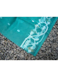 Sea Green(Bluish Green) Muslin Jamdani Saree-Saree-House of Taamara-House of Taamara