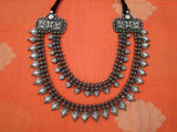 Set of 2-Silver Necklace & Silver Earrings-Silver Neckpiece-House of Taamara-House of Taamara