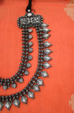 Set of 2-Silver Necklace & Silver Earrings-Silver Neckpiece-House of Taamara-House of Taamara