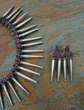 Set of 2-Silver Neckpiece & Silver Earrings-Silver Neckpiece-House of Taamara-House of Taamara