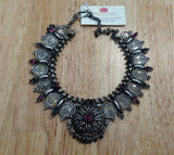 Short Silver Kasumala with Pendant-Silver Neckpiece-House of Taamara-House of Taamara