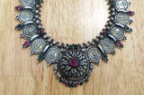 Short Silver Kasumala with Pendant-Silver Neckpiece-House of Taamara-House of Taamara