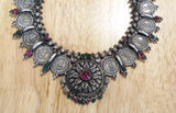 Short Silver Kasumala with Pendant-Silver Neckpiece-House of Taamara-House of Taamara
