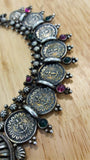 Short Silver Kasumala with Pendant-Silver Neckpiece-House of Taamara-House of Taamara
