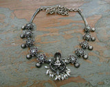 Silver Necklace with Nagru Pendant-Silver Neckpiece-House of Taamara-House of Taamara
